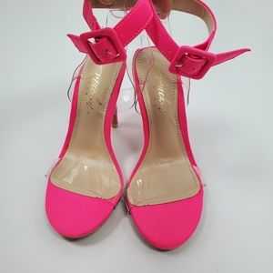 Ankle Strap Sandals High Heel Fuchsia Sandals.